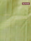 Pure Kanchivaram silk saree yellow and light green with allover floral zari weaves and zari woven border