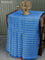 Pure kanjivaram silk saree blue and orange with all over weaves in borderless style