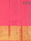 Pure kanjivaram silk saree cream and pink with allover zari weaves and long peacock zari woven border
