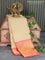 Pure kanjivaram silk saree cream and pink with allover zari weaves and long peacock zari woven border