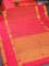 Pure kanjivaram silk saree dual shade of pink with allover zari checked pattern and rettapet zari woven border