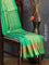 Pure kanjivaram silk saree dual shade of teal green with zari woven buttas and rich zari woven border Butta style