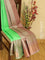 Pure kanjivaram silk saree green and pastal shade with allover self emboss and zari lines & zari butta border