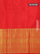 Pure kanjivaram silk saree light green and red with allover zari woven brocade weaves and zari woven border
