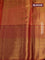 Pure kanjivaram tissue silk saree dual shade of gold and pink with allover zari woven brocade weaves and long zari woven border Tissue