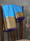 Pure mysore silk saree cs blue and blue with allover zari checks and zari woven border