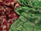 Pure mysore silk saree maroon and green with allover floral zari woven brocade weaves and long zari woven border