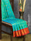 Pure paithani silk saree dual shade of teal bluish green and red with zari woven buttas and zari woven border