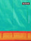 Pure paithani silk saree dual shade of teal bluish green and red with zari woven buttas and zari woven border