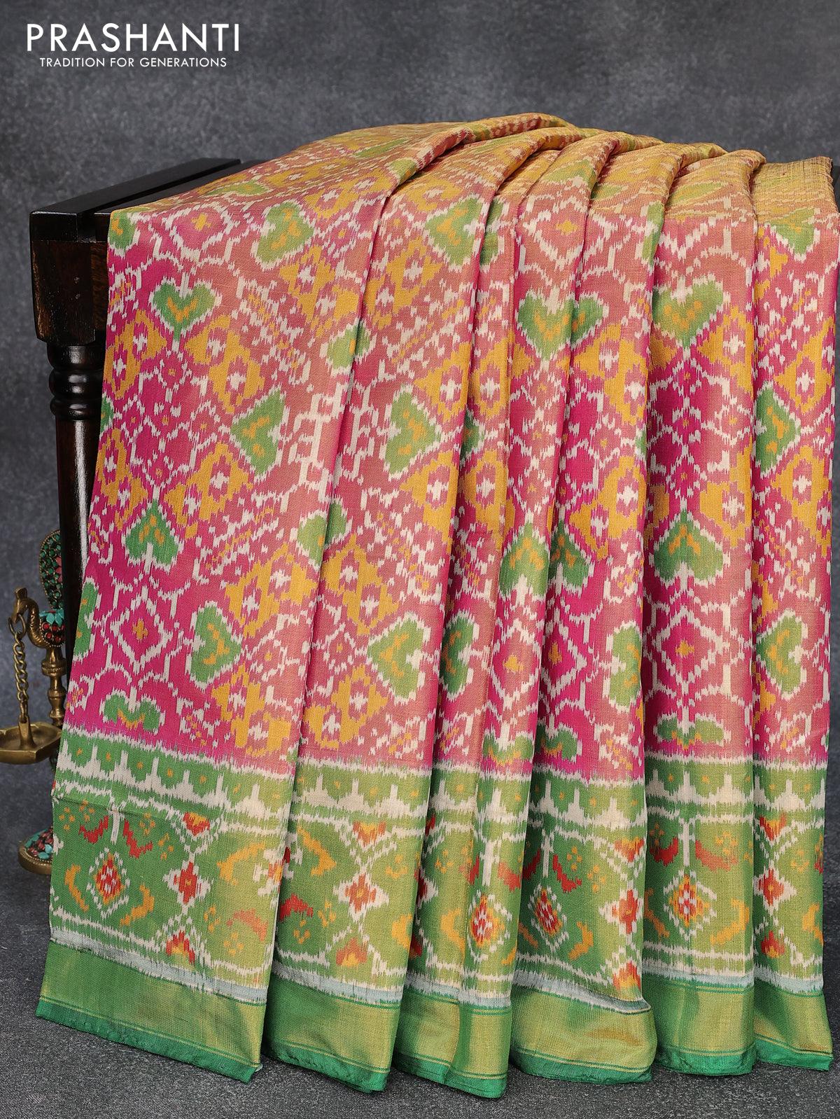 Rajkot Patola Pink Saree at Rs 15,000 / Piece in Rajkot | Heritage of Vanza