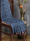 Semi gadwal saree dark blue with allover batik prints and zari woven border