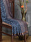 Semi gadwal saree dark blue with allover batik prints and zari woven border