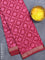 Semi gadwal saree maroon with allover batik prints and zari woven border