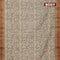 Semi matka saree light green and brown with allover floral prints and zari woven border