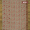 Semi matka saree pastel green shade with allover floral prints and zari woven border