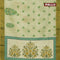Semi matka saree pista green with floral butta prints and zari woven border