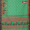 Semi matka saree teal green and red with allover kalamkari prints and zari woven border