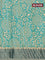 Semi matka saree teal green shade with allover kalamkari prints and zari woven border