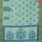 Semi matka saree teal green shade with floral butta prints and zari woven border