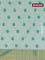 Semi matka saree teal green shade with floral butta prints and zari woven border