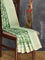Semi matka silk saree dark green and pastel green with allover prints and zari woven border