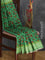 Semi matka silk saree green with allover floral prints and small zari woven border