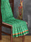 Semi matka silk saree green with allover floral prints and small zari woven border