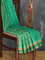 Semi matka silk saree green with allover floral prints and small zari woven border