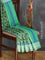 Semi matka silk saree green with allover floral prints and small zari woven border