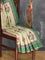 Semi matka silk saree pista green and green with allover floral butta prints and small zari woven border