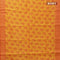 Semi raw silk saree mango yellow and red with paisley butta prints and woven border