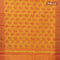 Semi raw silk saree mango yellow and red with paisley butta prints and woven border