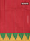 Semi raw silk saree red and yellow with allover prints and paithani border