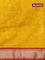 Semi raw silk saree yellow and maroon with allover prints and zari woven border