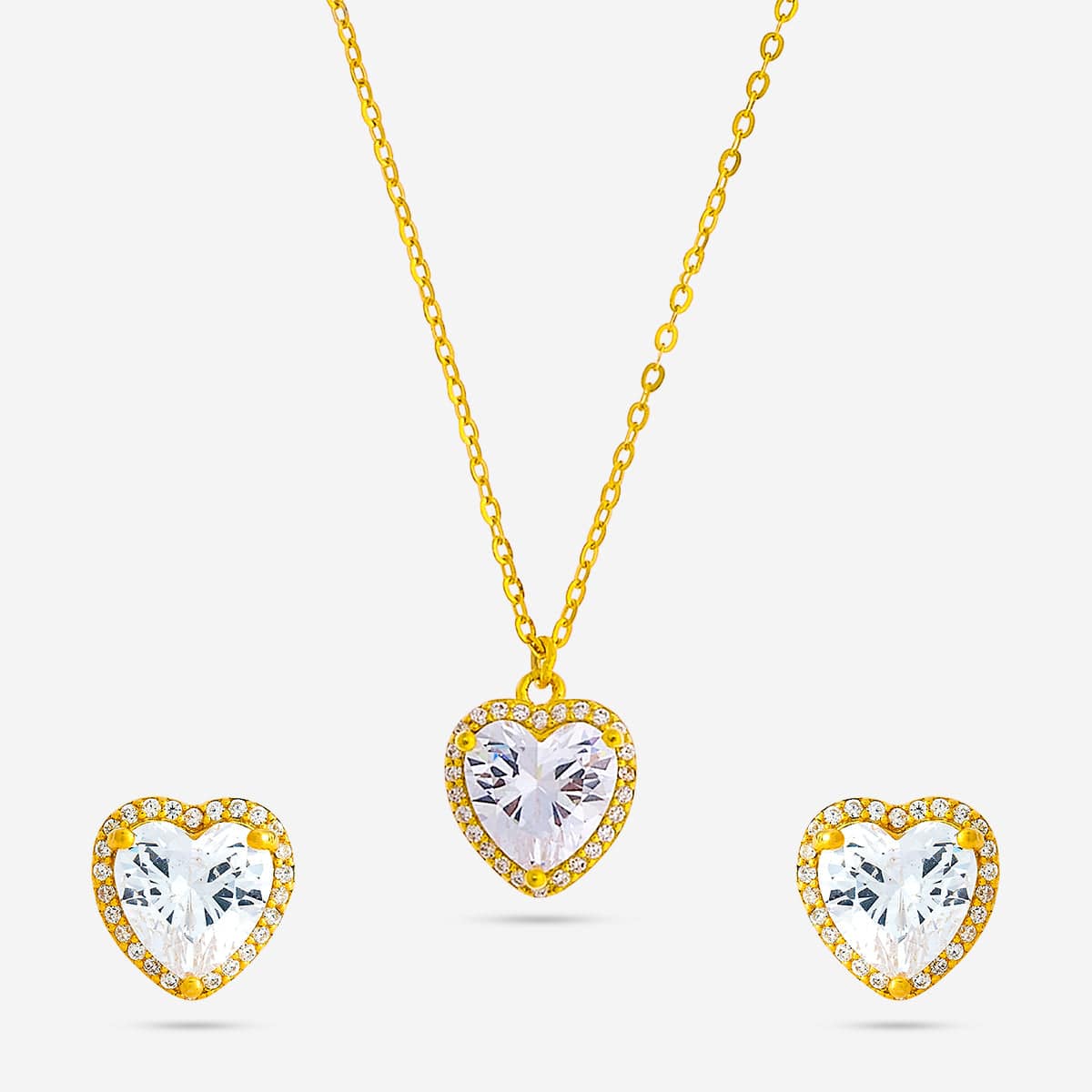 92.5 Silver Pendant with Chain and Earring Set 188219