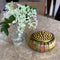 Brass Sindoor Kum Kum Box, Bharani Gifts Dots And Stripes Design Kumkum Box For Special Occasions.