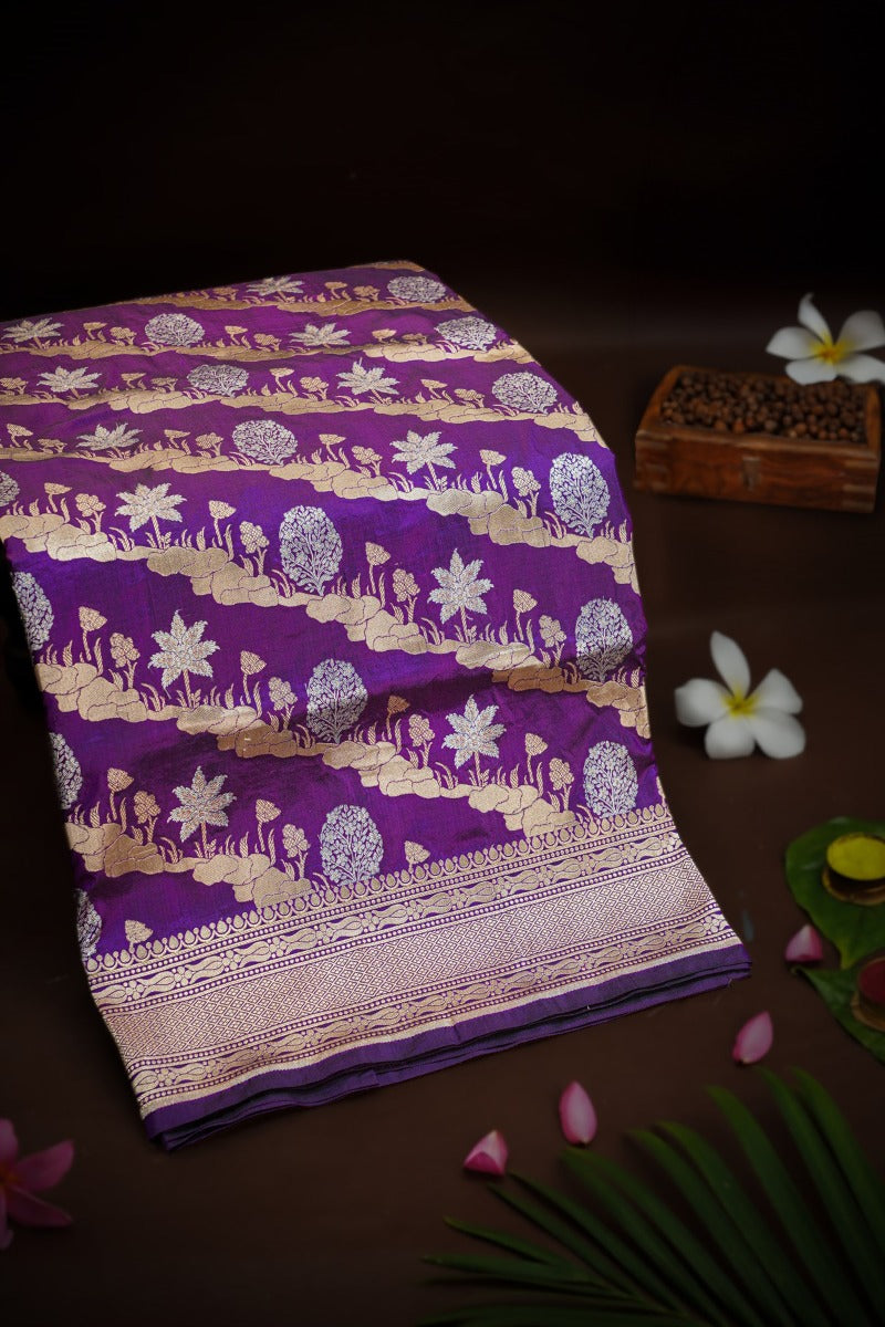 Banarasi Silk Purple Saree