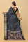 NAVY BLUE and OFF WHITE ZIG ZAG SILK BLEND Saree with FANCY