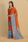 RUST and GREY JAAL SILK Saree with BANARASI FANCY