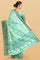 SEA GREEN and CREAM FLORALS SILK Saree with FANCY