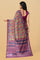 MULTI and PURPLE SHIBORI PRINT LINEN Saree with FANCY