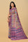 MULTI and PURPLE SHIBORI PRINT LINEN Saree with FANCY