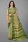 MULTI and OLIVE GREEN SHIBORI PRINT LINEN Saree with FANCY