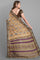 MULTI and DARK BROWN SHIBORI PRINT LINEN Saree with FANCY