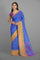 ROYAL BLUE and MULTI IKKAT PRINT SILK Saree with IKAT