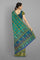 SEA GREEN and PEACOCK BLUE FLORALS SILK Saree with IKAT