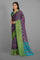 LIGHT PURPLE and TEAL IKKAT PRINT SILK Saree with IKAT