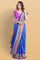 ROYAL BLUE and PURPLE IKKAT PRINT SILK Saree with IKAT