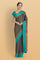 GREY and TEAL PAISLEY SILK Saree with BANARASI FANCY