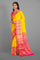 YELLOW and PINK BROCADE SILK Saree with KANCHIPURAM